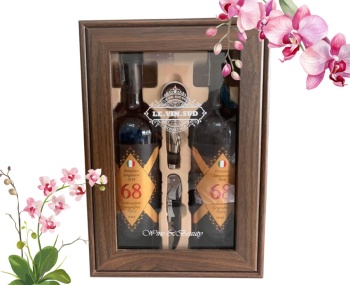 Set Quà Tặng Hộp Gỗ Kính Rượu Vang Ý 68