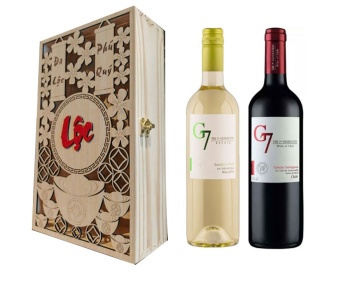 Set Quà Tặng Hộp Gỗ 2 Chai Vang Chile G7