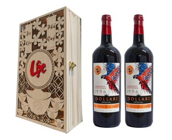 Set Quà Tặng Hộp Gỗ 2 Chai Vang Chile  Dollari Special Cabernet Sauvignon