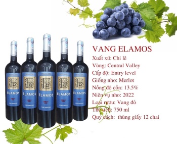 Rượu vang Chile Elamos Merlot
