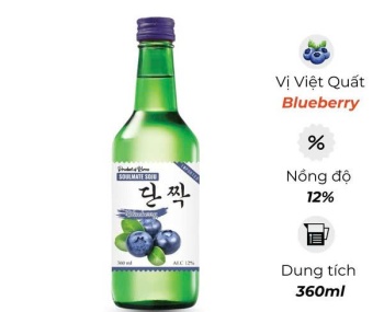 Rượu Soju Hàn Quốc Soulmate Blueberry ( Vị Việt quốc)