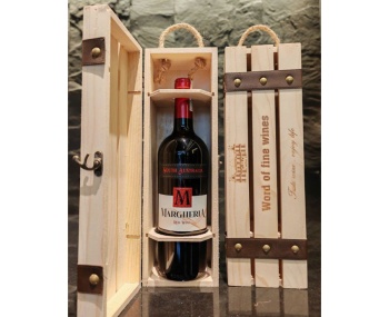 Set quà tặng hộp gỗ 1 chai vang Úc Margheria