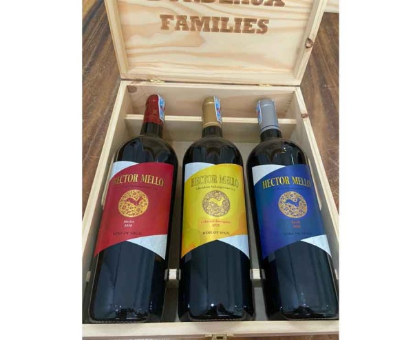 Set Quà Tặng  Hộp Gỗ 3 Chai Vang Tây Ban Nha Hector Mello