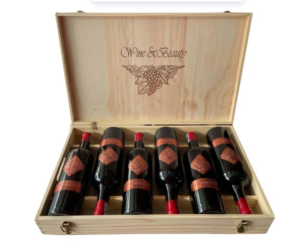 Set Quà Tặng Cao Cấp Hộp Gỗ 6 Chai Vang Ý- PESSOTTO