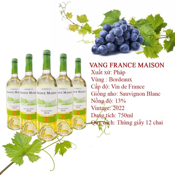 Rượu vang FRANCE MAISON SAUVIGNON BLANC