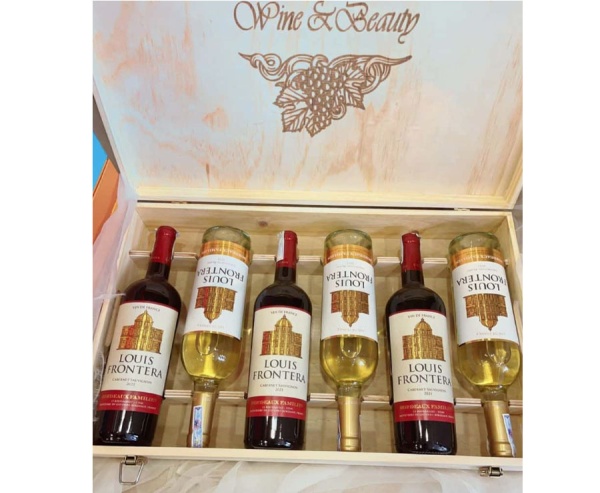 Vang Pháp Louis Frontera đỏ và trắng - Thùng gỗ Mix 6 chai