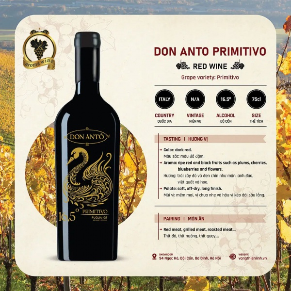 Rượu vang Don Anto Primitivo 16.5