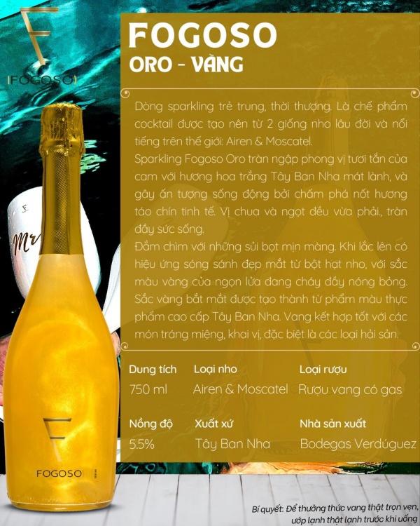 Sparkling FOGOSO ORO (5.5%) - (750ml) Bodegas Verduguez