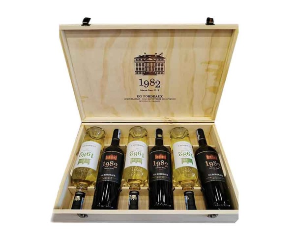 Set Quà Tặng  Hộp Gỗ 6 Chai Vang Pháp 1982 UG Bordeaux