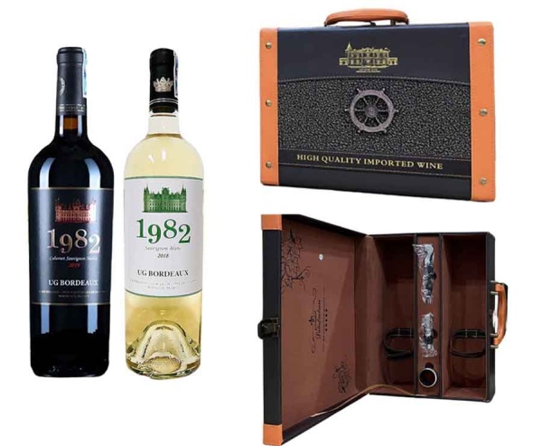 Set Quà Tặng 2 Chai Vang Pháp 1982 UG Bordeaux